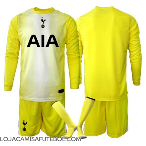 Camisa de Futebol Tottenham Hotspur Goleiro Equipamento Alternativo Infantil 2025-26 Manga Comprida (+ Calças curtas)